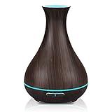 400ml Essential Oil Diffuser, New Design - Quieter, Longer Mist Output Time 6-12 Hours Ultrasonic Aroma Diffuser with Waterless Auto-off for Home&Office