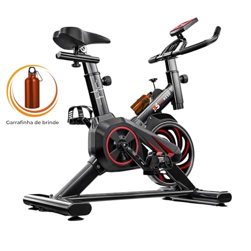 Bicicleta Ergométrica Fitness Para Cardio E Musculação Academia Com Base Cor Preto E Vermelho Marca Its 8kg Inercia