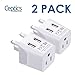 Ceptics UK, Hong Kong, CTU-7-2PK Ireland Travel Adapter Plug with Dual USB - Type G - London - USA Input - Light Weight - Perfect for Cell Phones, Chargers, Cameras and More - 2 Pack