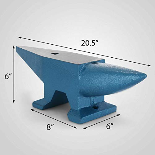 9TRADING 66 LBS Round Horn Anvil Solid Blacksmith Forged Steel Metal Work Heat Treated