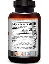 free-form L-citrulina Malate | 750 mg por cápsula | 180 Cápsulas | hasta 6 meses de suministro |...