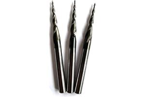 JERRAY 3pcs CNC Carving Tapered Angle Ball Tip Radius 0.75mm X 1/4" Shank 4.36 Deg Tungsten Solid Carbide HRC55 with TiAIN Coated Router Bits