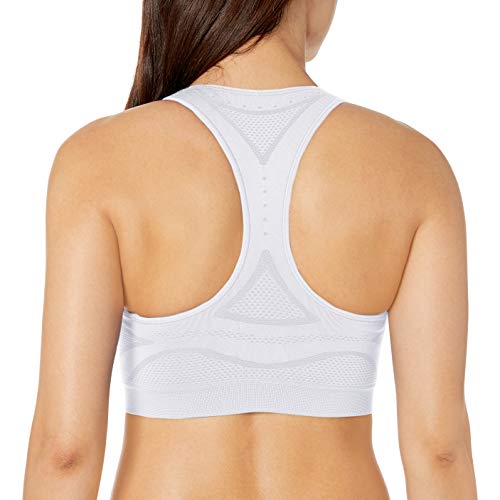 Hanes womens Seamless Racerback Sports Bra, True White, Large US