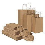 Toovip 90 Pack Plain Brown Kraft Paper Bags with