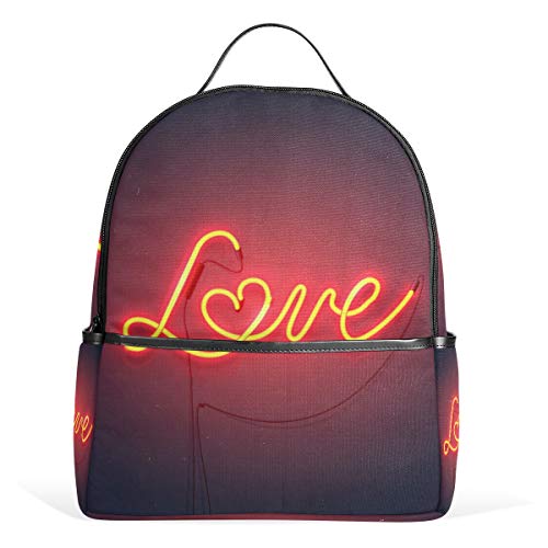 Love On A Dark Background Backpack Womens Laptop Daypack School Hiking Mens Travel Bags