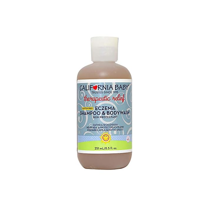 California Baby Eczema Shampoo and Body Wash (Therapeutic Relief) Skin Protectant for Hair, Face, Body | Organic Oatmeal and Calendula | Dry, Sensitive Skin | 8.5 oz.
