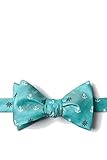 Men's Nautical Anchors & Ships Wheels Butterfly Bow Tie Neckwear (Turquoise)