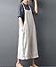 Yesno P21 Women Rompers Cropped Pants Trousers 100% Linen Casual Wide Leg Low Crotch Loose Fit,Beige,L (US12-US14)