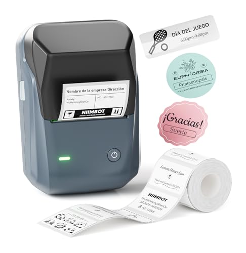 B1 Etiquetadora,Impresora Etiquetas Autoadhesivas fácil de Usar para Oficina, hogar y Negocios,App versátil,Impresora termica con Etiqueta 50×30mm Blue