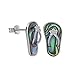 Sterling Silver Abalone Shell Slipper Flip Flop Earrings