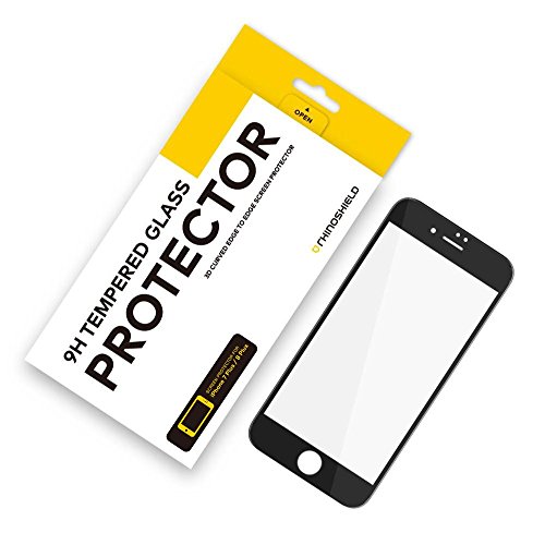 iPhone 8 Plus, iPhone 7 Plus 9H 3D Curved Edge To Edge Glass Screen Protector [RhinoShield] Full Coverage Clear and Scratch Resistant Screen Protection for iPhone 8 Plus / 7 Plus - Black