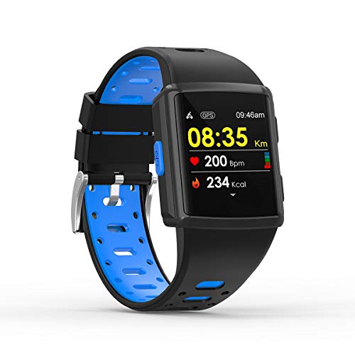 SMA-M3 GPS Sport Smart Watch for Man for Women Fitness Tracker Heart Rate Monitoring Watches as Gift (Blue)