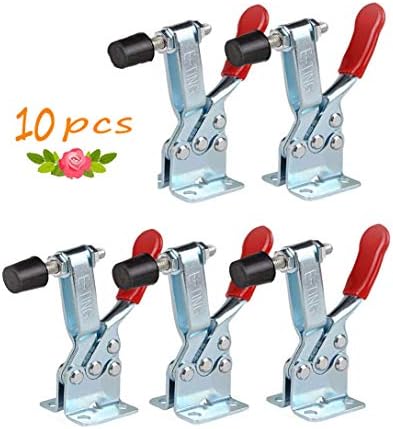 5 pack Hold Down Toggle Clamps Latch Antislip Red 201B Hand Tool 200Lbs Holding Capacity Antislip Horizontal Quick Release Heavy Duty Toggle Clamp Tool (201B-2PCS)