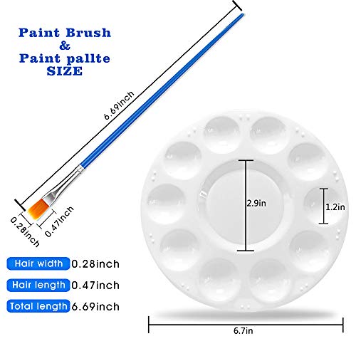 20pcs Paint Trays for Kids & Paint Brushes Set for Kids' Birthday Painting Party or Thanksgiving and Christmas Gifts