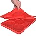 GuteKüchen Round Silicone Burger Press with 5 Circular Divisions for Tasty and Healthy Patties that Easily Stacks for Freezer and Chiller Storage, also Safe and Perfect for Outdoor Picnic or Party.Red