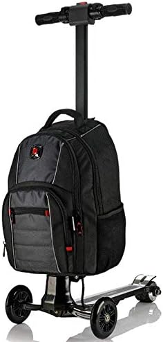 Electric Scooter Trolley Case Portable Folding Oxford Cloth Luggage Bag Business Travel Boarding Wheel Lattice Trolley Bag,black