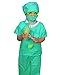 Fedio Kid’s Scrubs Role Play Costume Dress up Set with Medical Toy Kit for Toddler Children Ages 3-5 (Green)