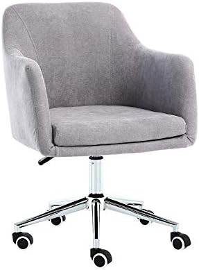 LJHA dengzi Computer Chair, Home Desk Seat, Liftable Backrest Chair with U-Shaped Seat Surface Fabric Sofa Chair Lounge Chair (Color : Light Grey)