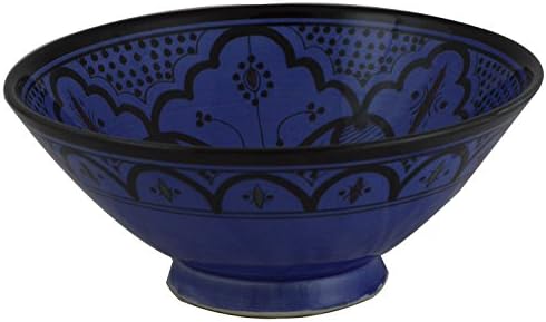 Ceramic Bowls Moroccan Handmade Serving Exquisite Piece With Vivid Colors 8 inches Across