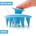(2 Pack) Hair Shampoo Brush Head Scalp Massager Scrubber, Mold-free One-piece Solid Silicone, for Healthy Hair Growth Dry Scalp Dandruff, Adults Children Thick/thin Hair or Dogs Cats, WAKISAKI (Blue)