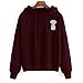 Women's Girl's Long Sleeve Autumn Winter Pineapple Loose Hoodie Sweatshirt Pullover Tops Blouse (M, Red)