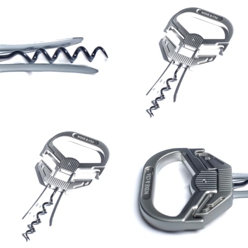 Abridor de Garrafa de Vinho Premium Saca Rolhas Antigas 2 Lâminas com Espiral Inox Anatômico Multi Funcional Com Case Elegante Ideal Para Presente e Uso Intenso Wine & Companhia