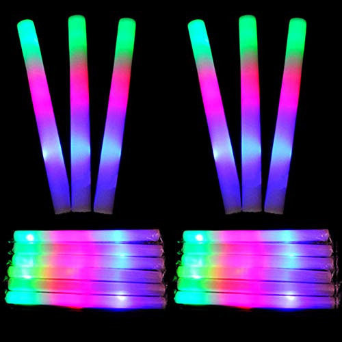 yehhad 20 Pcs Concert Party Colorful Sponge Sticks LED Foam Stick Party Flashing Glow Light Stick;20 Pcs Colorful Sponge Sticks LED Foam Stick Party Flashing Light Stick