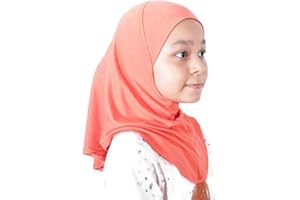 MULANLEGEND Silk Story Handmade Nur Girls Kids 1 piece Amira Practical Hijab Headscarf Instant Scarf Cotton Jersey Comfort Headwear