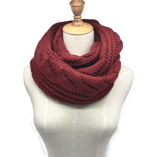 Womens soft thick ribbed knit winter infinity circle lo…