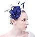 Felizhouse Fascinator Hats for Women Ladies Feather Cocktail Party Hats Bridal Headpieces Kentucky Derby Ascot Fascinator Headband (Blue)