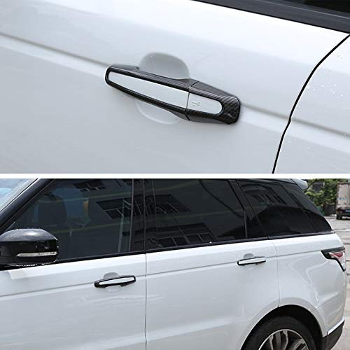 Photo 1 of Sport Carbon Fiber Style Door Handle Cover Protector Trim for Land Rover Range Rover Sport Discovery Jaguar XE XF F-Pace (Carbon Fiber)