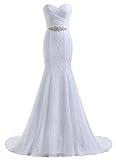 Likedpage Women's Lace Mermaid Bridal Wedding Dresses White US14