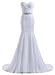 Likedpage Women's Lace Mermaid Bridal Wedding Dresses White US10