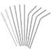 8 PCS Stainless Steel Straws, Food-grade Metal Straws, 4 Straight, 4 Bent and 2 Brushes, Ultra Long 10.5 inch Reusable Drinking Straws for 30 OZ Tumblers Rumblers Yeti Cold Beverage by Vallgox