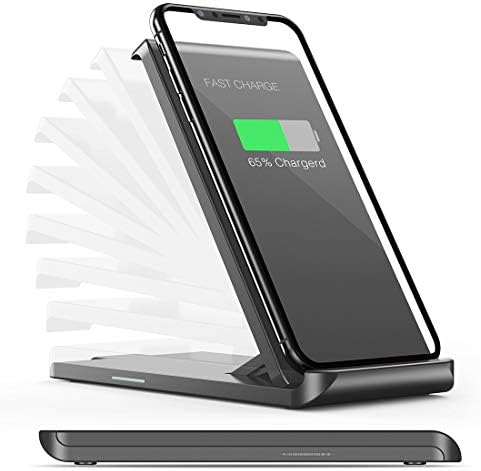 Fast Wireless Charger,Synwoo Wireless Charging Folding Stand,7.5W for iPhone X/XS/XR/XS Max/8/8 Plus,10W for Samsung Note 9,S9 S9+ S8 S8+ S7 Edge and Compatible All Qi-Enabled Device (No AC Adapter)