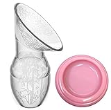 Findbest® Silicone Breastfeeding Manual Breast Pump Breast Milk Collector Saver Suction With Lid To Catch Leaking Milk While Nursing, Portable Design Ideal for Travel, Ultra-Flexible Silicone