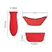 AUKUZI Silicone Hot Handle Holder (Set of 3), Hot Mitts, for Cast Iron Skillets, Pans, Frying Pans & Griddles, Metal and Aluminum Cookware Handles - Sleeve Grip, Handle Cover(Red)