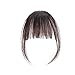BESTLEE Synthetic Hair One Piece Straight Clip in Hair Extensions Flat Air Fringe Front Bangs with Hair Temples (Dark Brown)