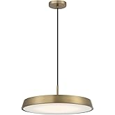 Access Lighting 50977LEDDCS-BG/WHT Tallinn - 40W 1 LED Pendant-6 Inches Tall and 18 Inches Wide, Finish Color: Brushed Gold
