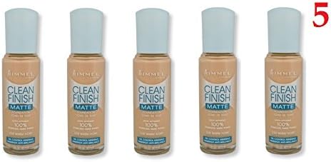 (Pack of 5) - Rimmel Clean Finish MATTE Foundation, 230 Warm Ivory - 1fl oz/ 30ml