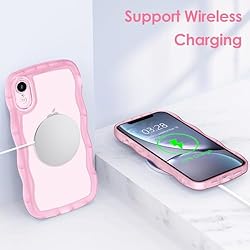 Anuck for iPhone XR Case Wavy Edge Clear Back