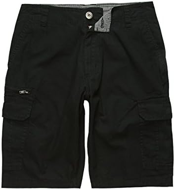 SUBCULTURE Textured Mens Cargo Shorts, Black, 34