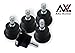 AXL Bell Glides Replacement Office Chair or Stool Swivel Caster Wheels to Fixed Stationary Castors, Replacement Chair without Wheels and High Bell Glides - Set of 5 Pack (Low)