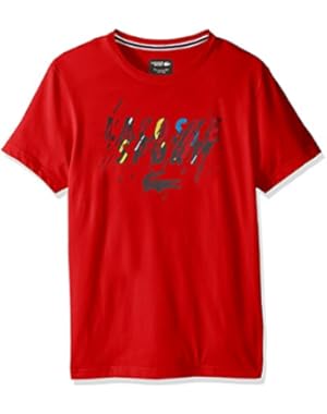 Lacoste Men's Tennis Sport Short Sleeve Technical Jersey Paint Splash Sport T-Shirt