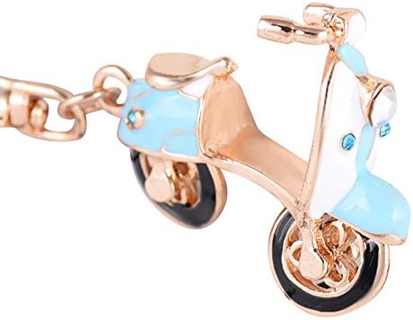 Yiwencult Clearance Deals!!Fashion Electric Motorcycle Keychain Key Chain Ring Bag Wallet Hanging Pendant Blue