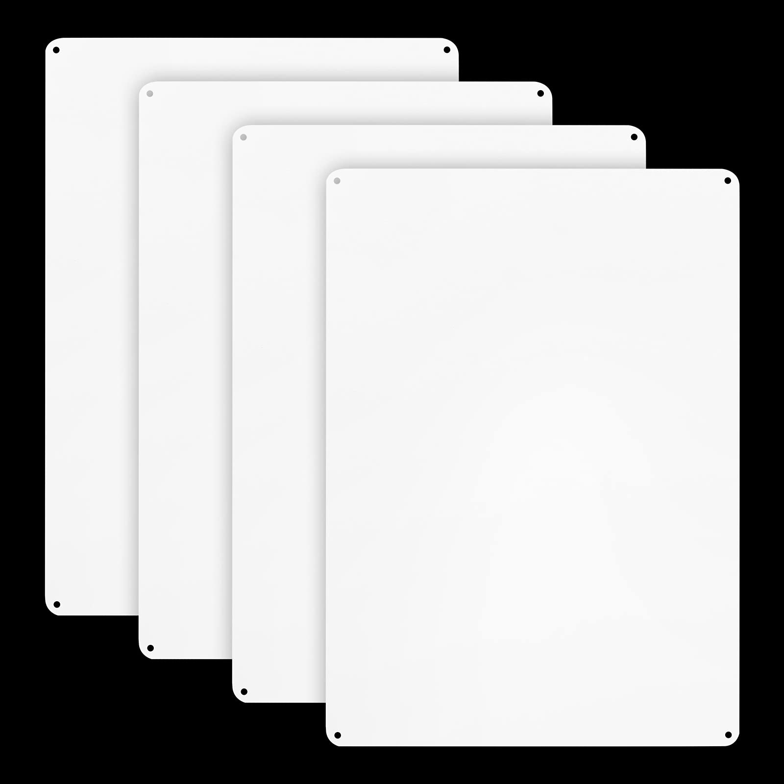 Photo 1 of 4-Pack White Blank Sign, 10"x 7" Plastic