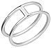 .925 Sterling Silver Double Lines Knuckle Ring