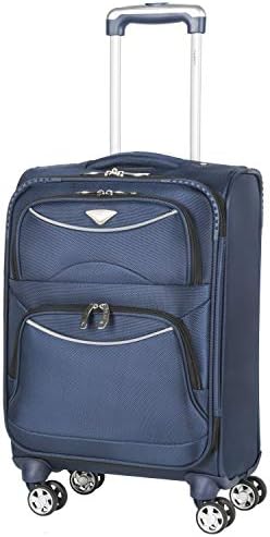 Flight Knight Lightweight 8 Wheel 1680D Soft Case Suitcases Maximum Size for Delta, Virgin Atlantic Airlines Cabin & Hold Luggage Options Approved for 48 Airlines Including easyJet, BA & Many More