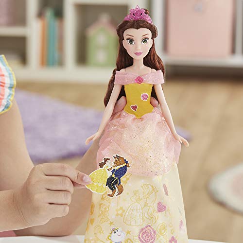 Disney Princess E5599EU4 Die schöne Glitzerprinzessin, Puppe mit Glitzer-Streuer und Zubehör, Multicolor – Bild 5