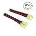 HRB 3 Pairs Mini Tamiya Battery Connectors Male & Female 14awg Silicone Wire Airsoft